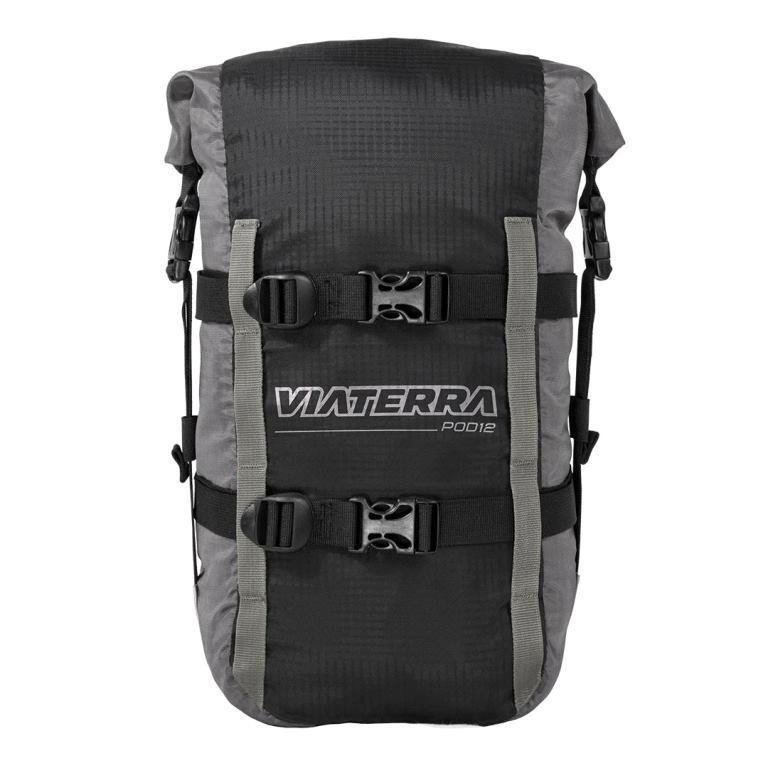 Viaterra Pod – 100% Waterproof Motorcycle Tail Bag – Grey