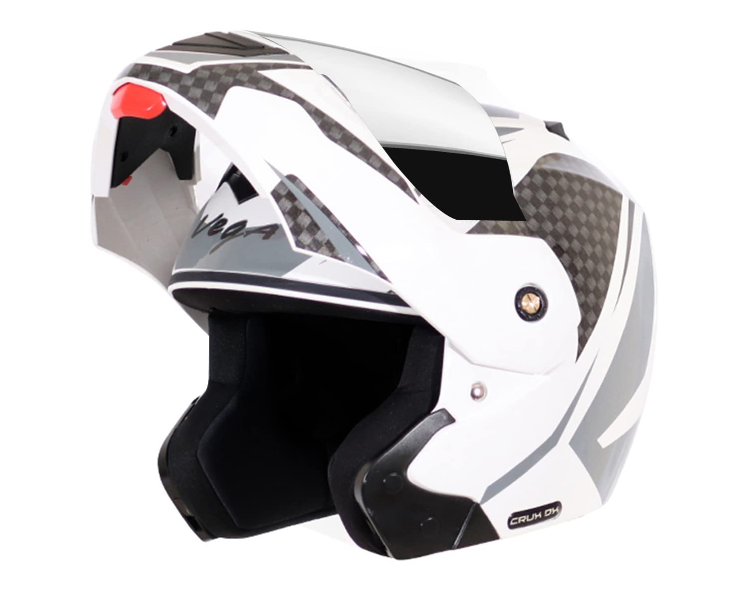 VEGA CRUX DX CHECKS WHITE SILVER HELMET - Image 3