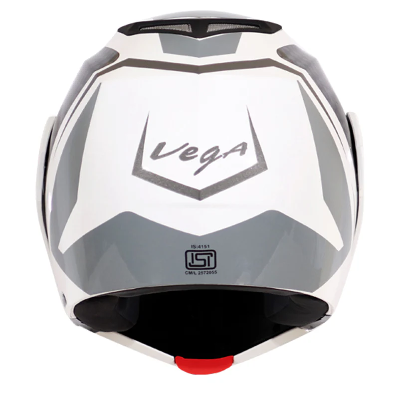 VEGA CRUX DX CHECKS WHITE SILVER HELMET - Image 6