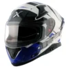 APEX HEX-2 WHITE BLUE FULL FACE HELMET FOR MAN AND WOMAN