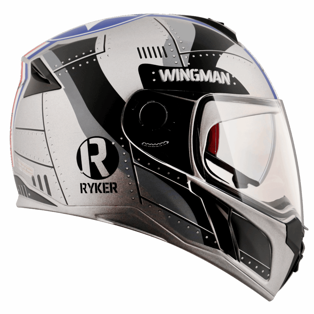 VEGA Ryker D/V Wingman Helmet- Dull-Cool-Grey-Black - Image 4