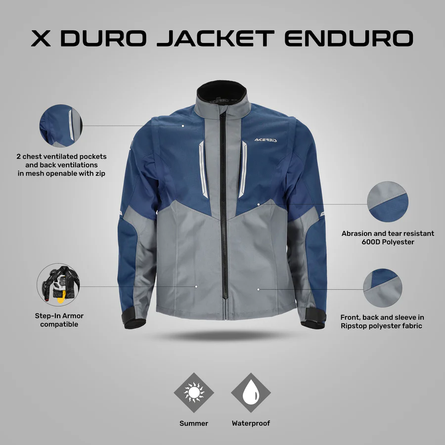 Acerbis X-Duro Jacket Enduro - Blue/Grey - Image 2