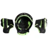Black and green replacement internal foam padding set for Axor X-Cross motorcycle helmets.