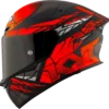 KYT TT Revo Combustion Matt Black Red Helmet