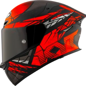 KYT TT Revo Combustion Matt Black Red Helmet
