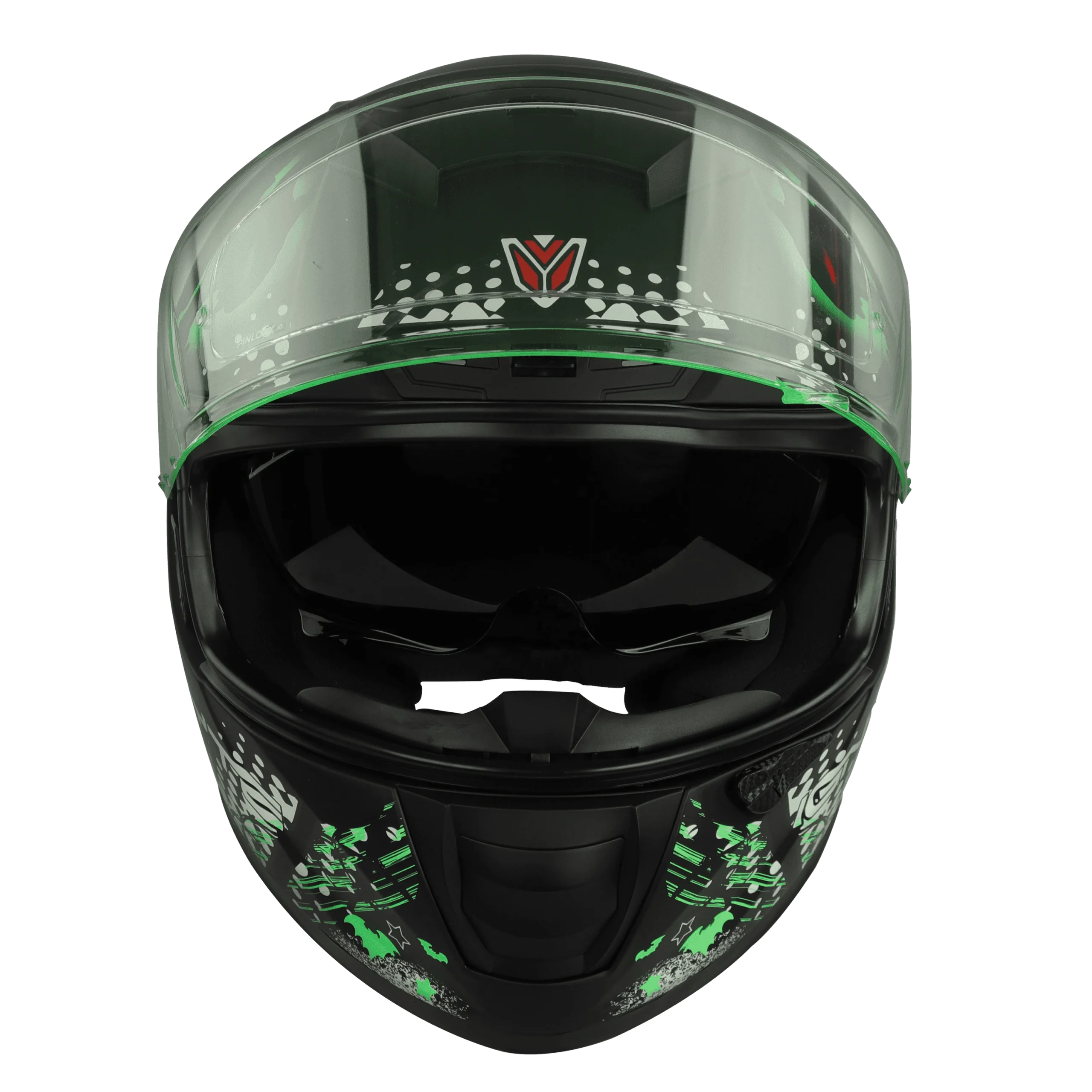 Ignyte IGN-4 DEMON GLOSSY BLACK WITH GREEN Helmet - Image 6