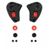 Left and right side black replacement visor mechanism for Axor Street motorcycle helmets.