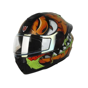 IGNYTE IGN-8 Pumpkin Matte Orange Helmet with Smoke Visor DOT ISI Certified