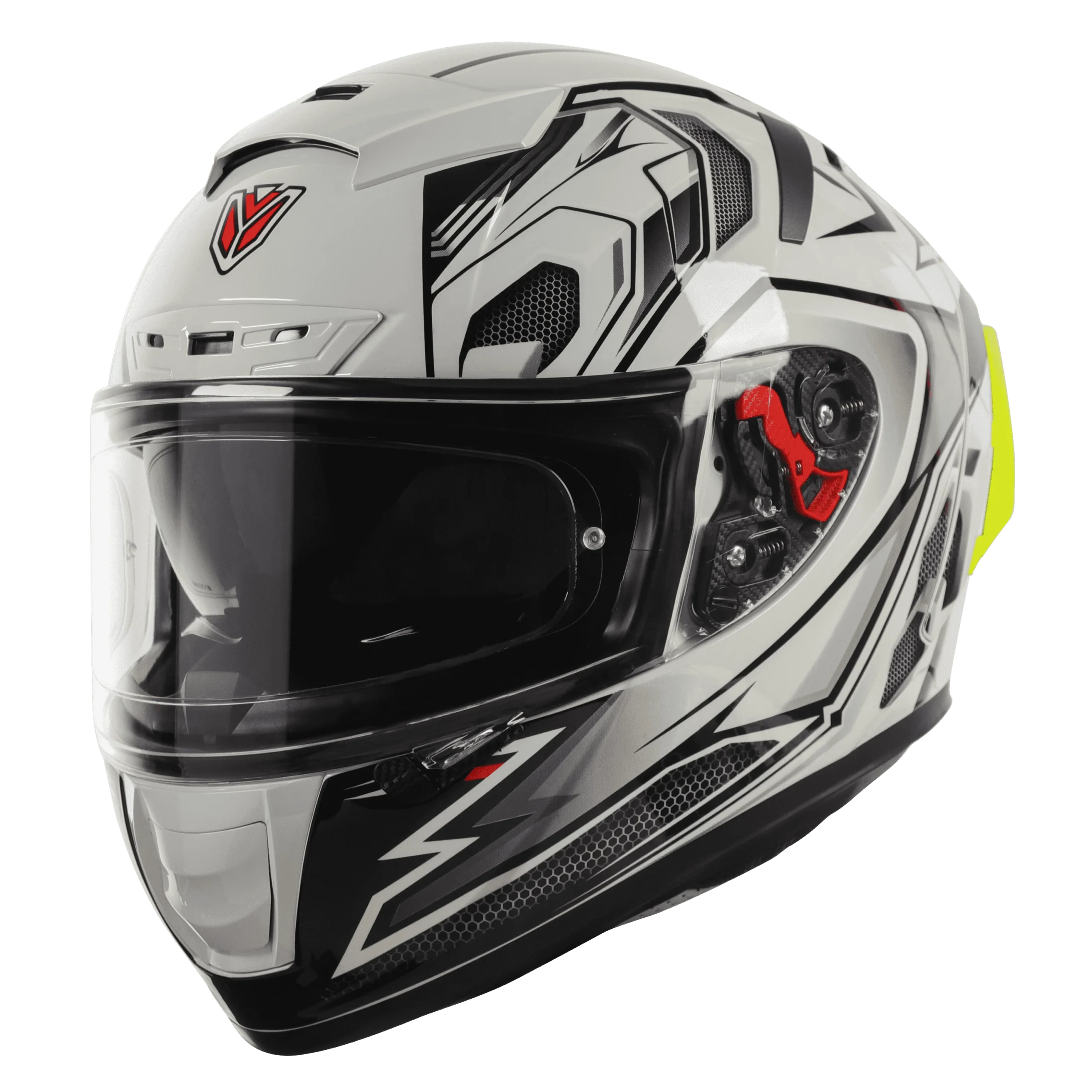 Ignyte IGN-4 RACER GLOSSY BLACK WITH WHITE Helmet - Image 5