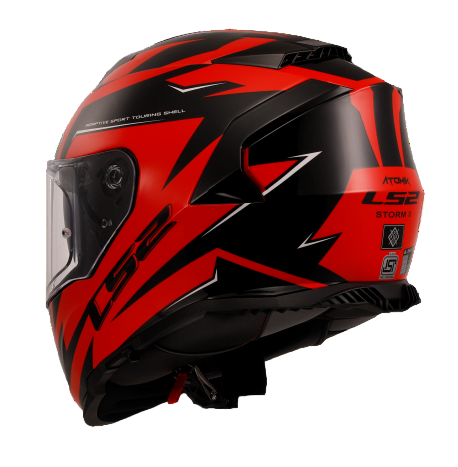 LS2 HELMET FF800 STORM II ATOMIK BLACK RED-06 - Image 7