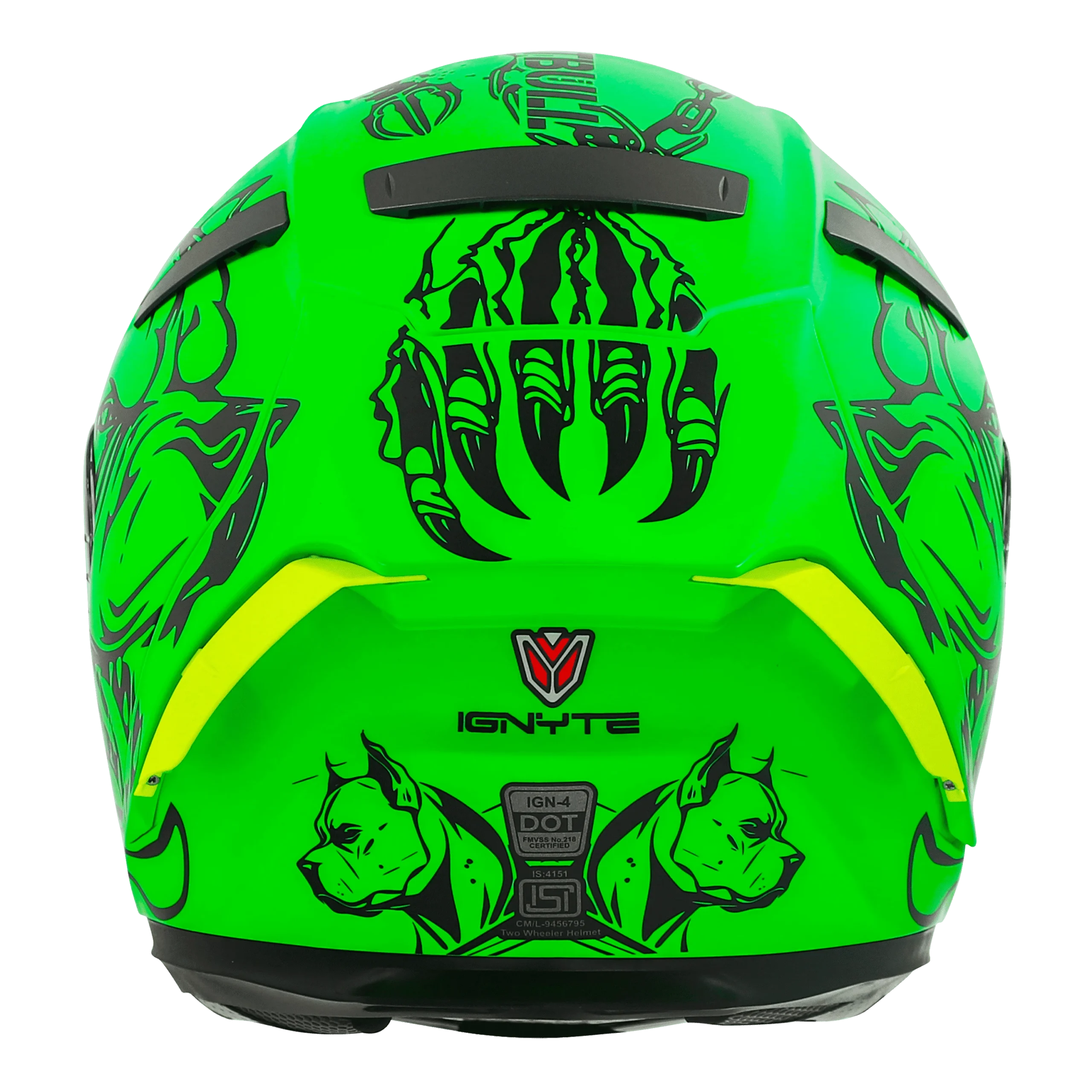 Ignyte IGN-4 PITBULL MAT GREEN WITH BLACK Helmet - Image 2