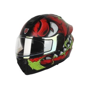 IGNYTE IGN-8 Pumpkin Glossy Red Full Face Helmet with Aerodynamic Red Spoiler