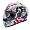 SMK TWISTER CAPTAIN GL-163 WHITE RED FULLFACE HELMET