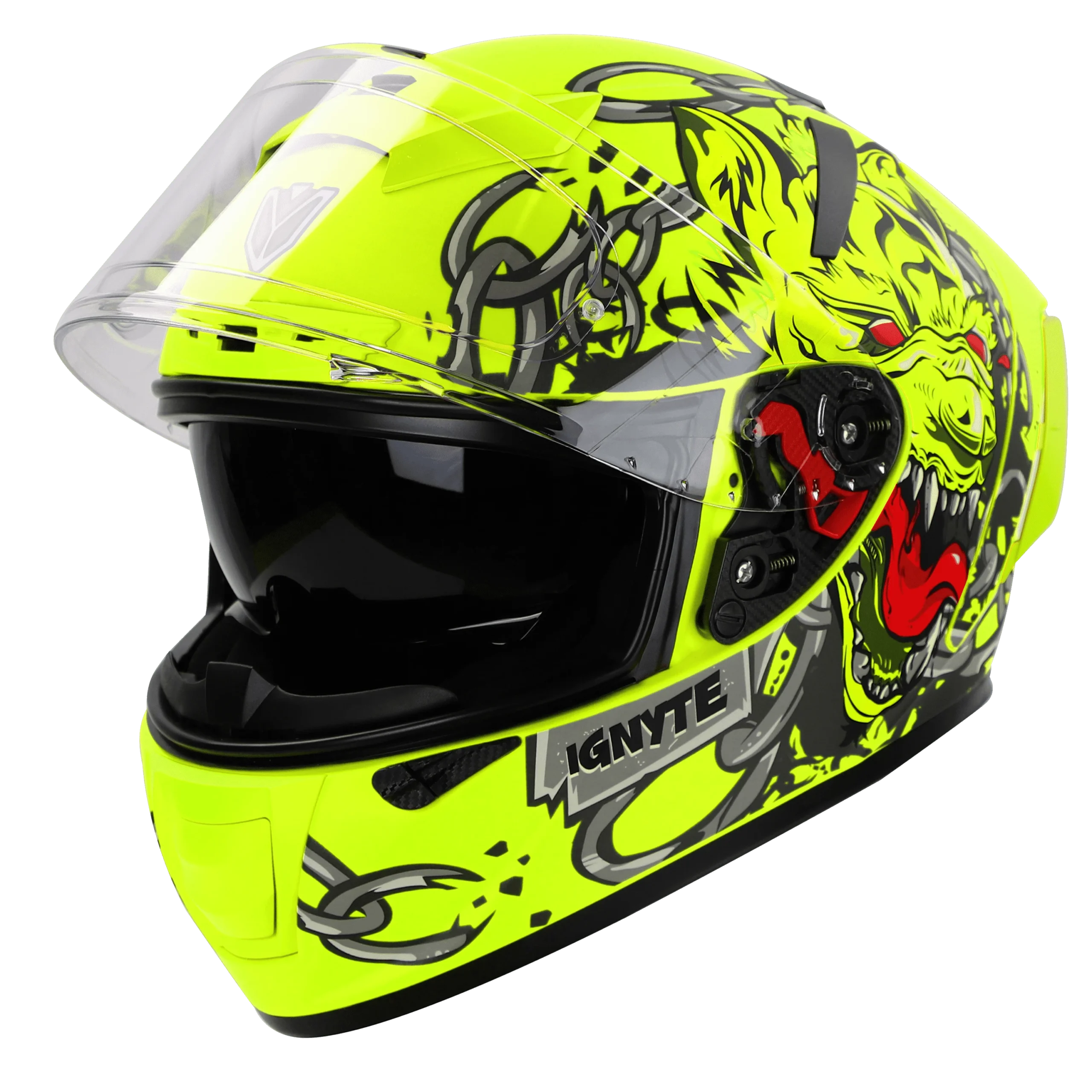 IGNYTE IGN-4 HYENA GLOSSY FLUO NEON HELMET - Image 6