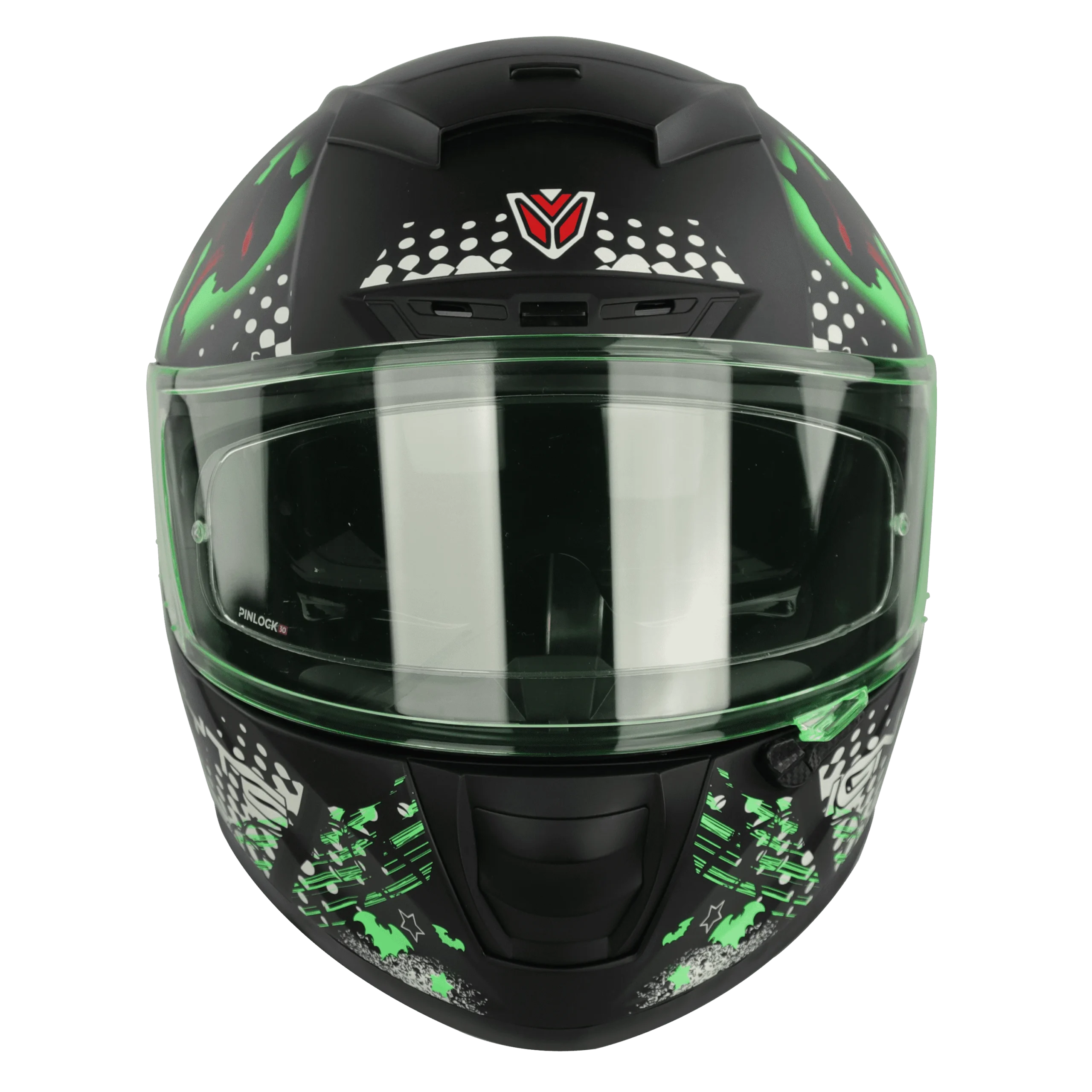 Ignyte IGN-4 DEMON GLOSSY BLACK WITH GREEN Helmet - Image 4
