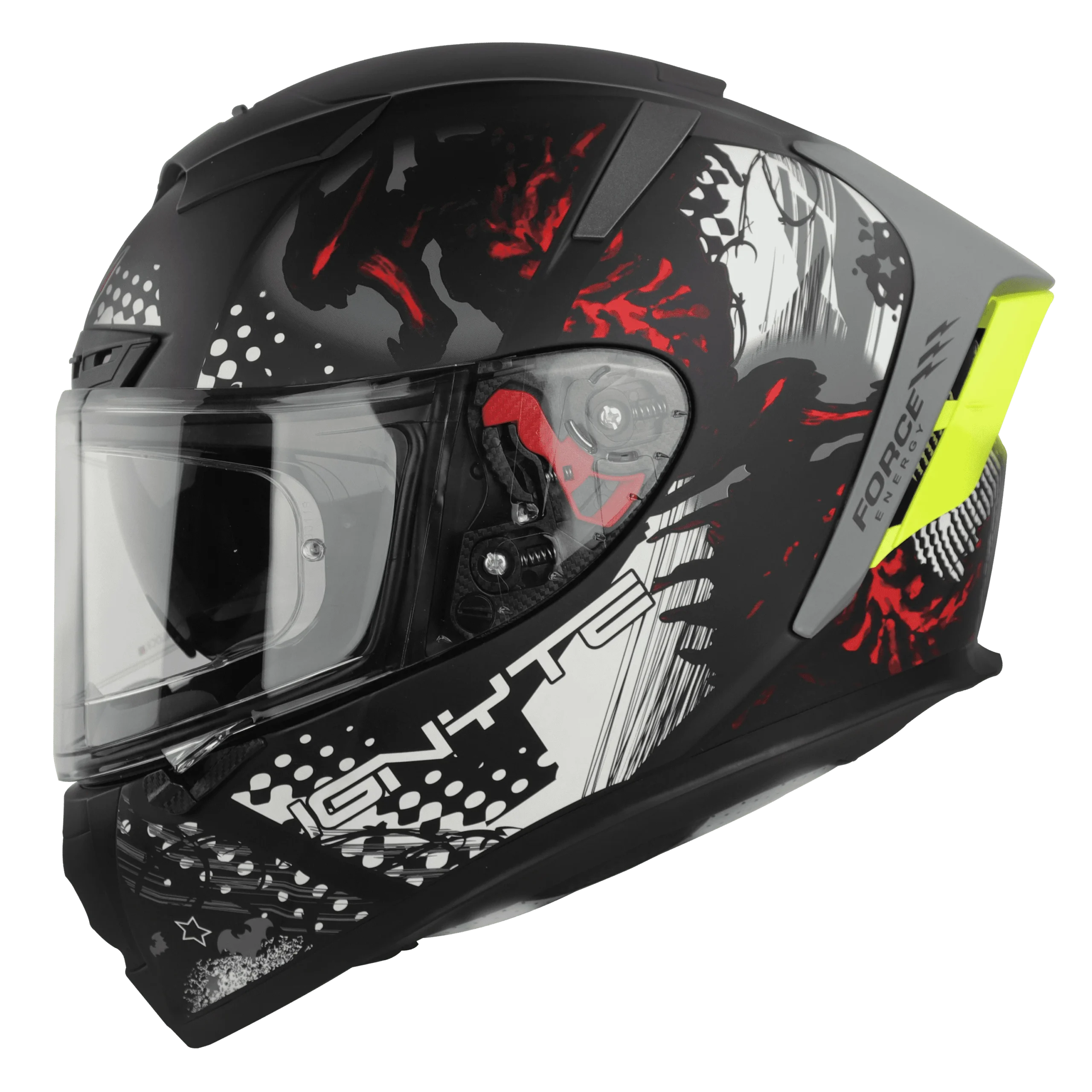 Ignyte IGN-4 DEMON GLOSSY BLACK WITH GREY Helmet