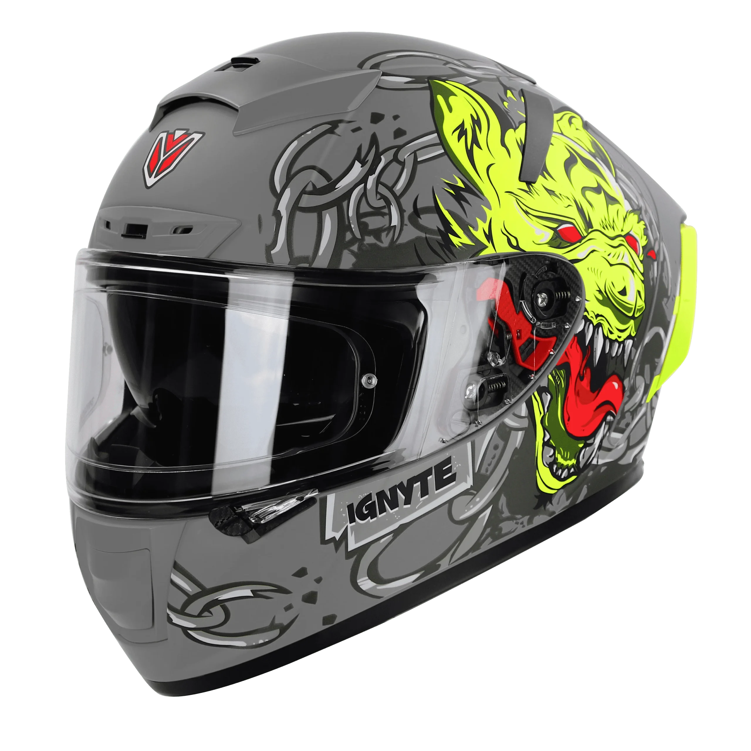 IGNYTE IGN-4 HYENA MAT TITANIUM GREY Helmet - Image 7