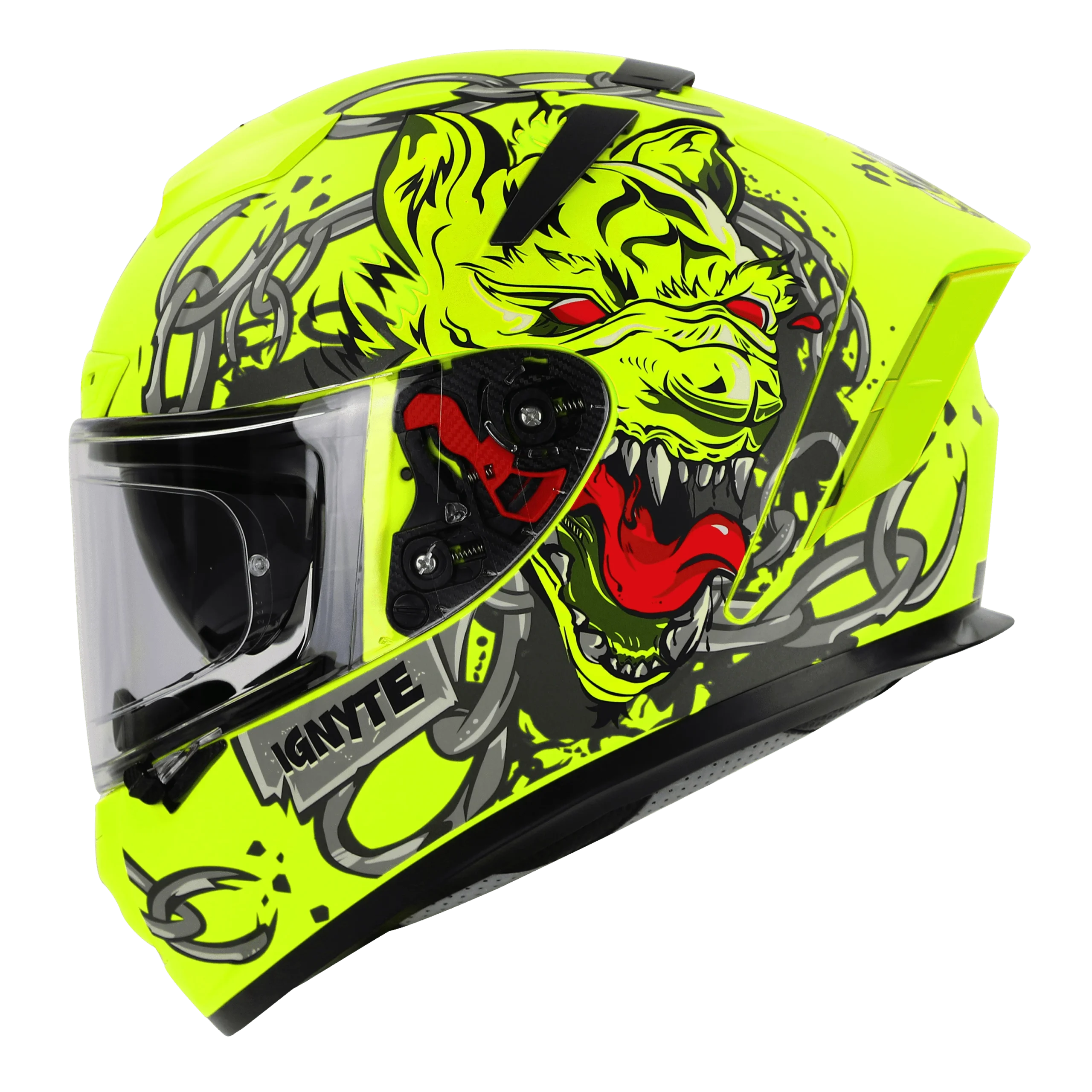 IGNYTE IGN-4 HYENA GLOSSY FLUO NEON HELMET