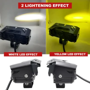 LIU HJG 4LED 120W Yellow/White Fog Light with Wiring Kit for Universal Bike, Car, Truck (12-Month Warranty)