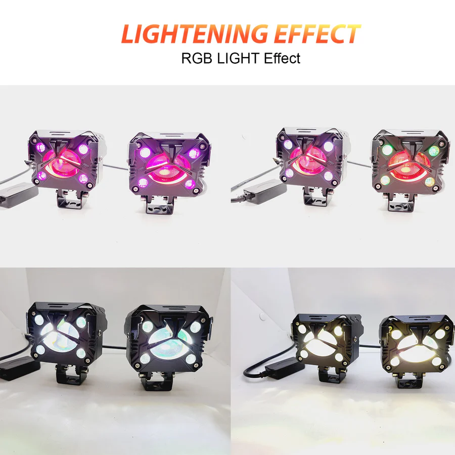 HJG 80W Yellow/White & Multicolour Fog Light For Universal Bike,Car,Truck and other Vehicles (pack of 2 pcs) - Image 3