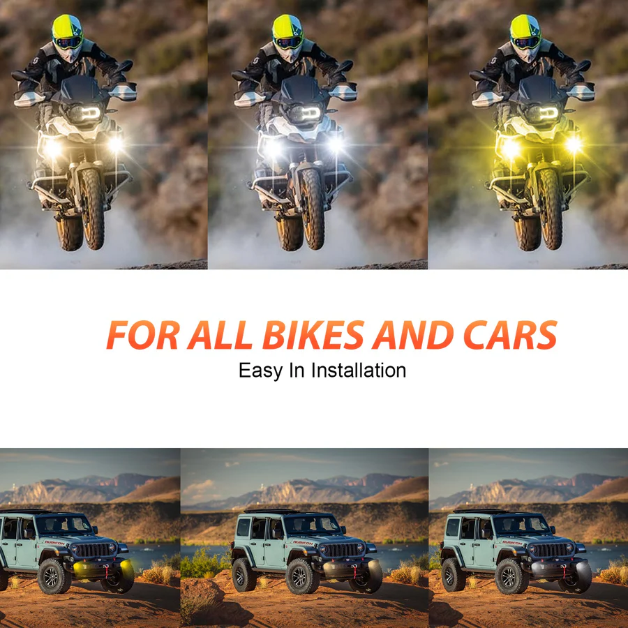 HJG 80W Yellow/White & Multicolour Fog Light For Universal Bike,Car,Truck and other Vehicles (pack of 2 pcs) - Image 7