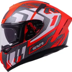 IGNYTE IGN-4 ISS ATOMIXX GLOSSY FLUO Red White Helmet