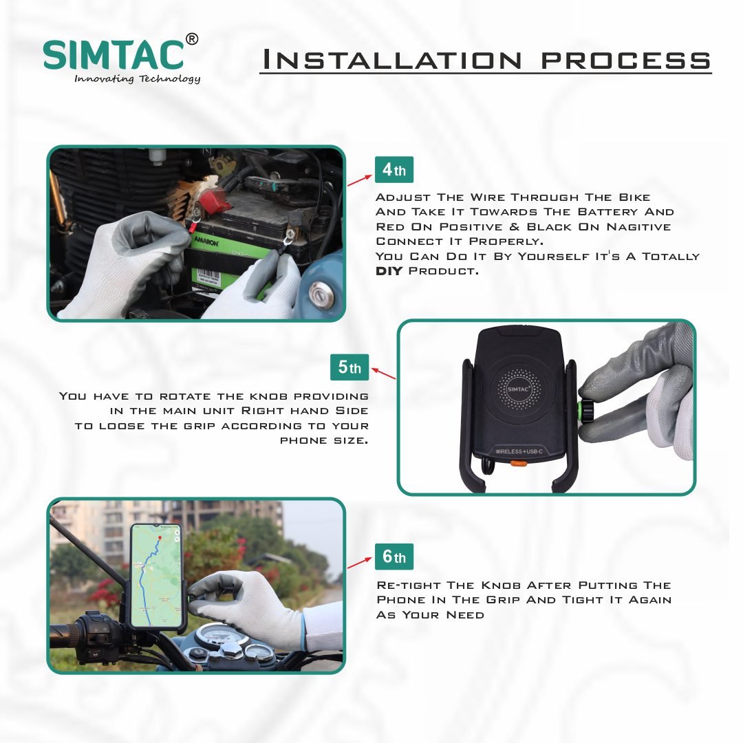 SIMTAC Mobile Holder Wireless Charger with USB C Bikes/Scooters| MHWC-15C - Image 3