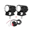 Mototrcycle 40 Watt Mini Yellow/White LED Fog Light Universal for all Bikes (Pack of 2 with Switch)