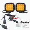 HJG Square 9 LED Fog Light 60W with Wiring Harness and Mounts – Pair