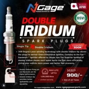 NGage Double Iridium Spark Plugs for Hero X Pulse 200 4V – BN8RTIIA-9