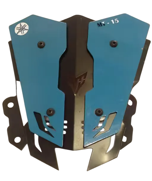 Premium Metal Visor Yamaha MT-15 Windshield Blue Black – Dual Color Wind Protection & Style Enhancement