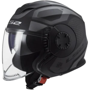 LS2 OF570 Verso Marker Matt Black Titanium Helmet – Lightweight Urban & Touring Helmet