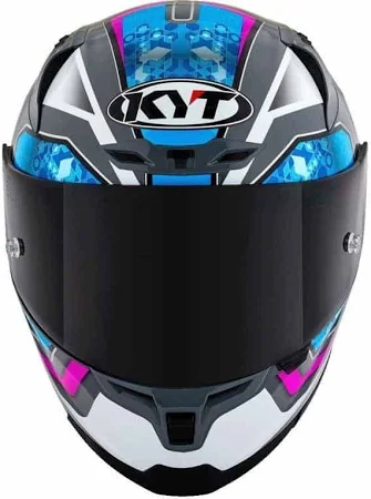 KYT Striker 2V #01 Gloss Grey Blue Helmet - Image 2