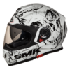 SMK TWISTER SKULL GL-120 WHITE BLACK FULLFACE HELMET