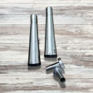 Adaptable Slip-On Silencer (Pair)- SLIM CANS-STEEL FINISH For Royal Enfield Interceptor 650 / Continental GT 650 – SS Motocorp