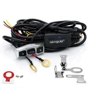 HJG 3 Pin premium copper heavy duty wiring harness kit with metal switch for LED fog lights