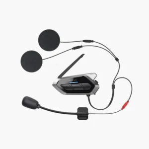 SENA 50R Mesh Intercom Headset with SOUND BY Harman Kardon mounted on motorcycle helmet