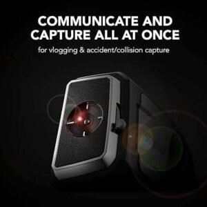 SENA 50C motorcycle communication system with 4K camera and Harman Kardon speakers mounted on helmet