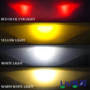 HJG HS92 80W dual color LED fog light with projector lens and red devil eye for bikes and cars