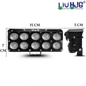 HJG 10 Lens Cube Red Blue 54W JC-34 LED Fog Light with Flash DRL for Cars and Bikes