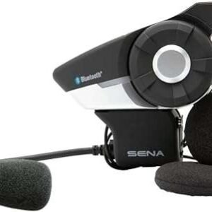 SENA 20S EVO Bluetooth communication system with HD speakers mounted on motorcycle helmet