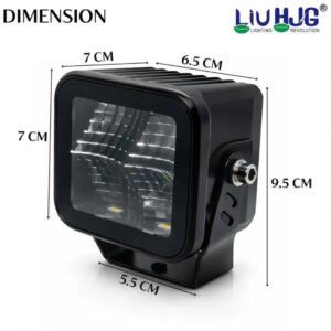 HJG W-08 White Cube Foglight 72W LED Driving Light with Ultra Wide White Beam