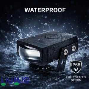 HJG HS92 80W dual color LED fog light with projector lens and red devil eye for bikes and cars
