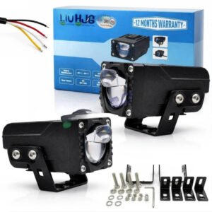 HJG HS104 120W Wide Lens LED Fog Light with Red Devil Eye for Bikes and Cars