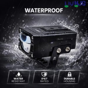 HJG HS99 120W LED Fog Light with Dual Condenser Lens and Red Devil Eye for Bikes and Cars