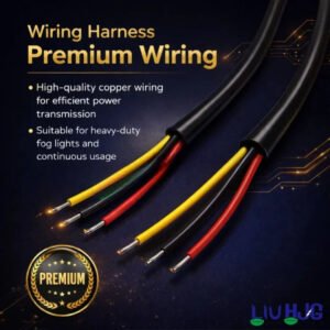 HJG 3 Pin premium copper heavy duty wiring harness kit with metal switch for LED fog lights