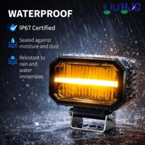 HJG W-07 Minus Cube 50W White and Amber Dual LED Foglight with DRL for Cars and Bikes