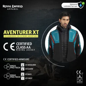 Royal Enfield Adventurer XT Riding Jacket Teal waterproof adventure touring jacket