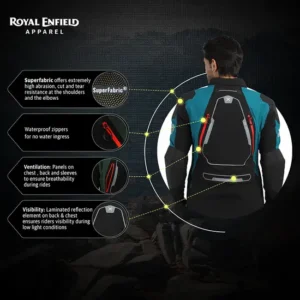 Royal Enfield Adventurer XT Riding Jacket Teal waterproof adventure touring jacket