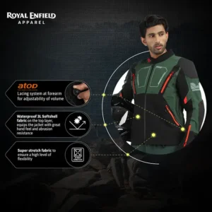 Royal Enfield Adventurer XT Riding Jacket Olive waterproof adventure touring jacket